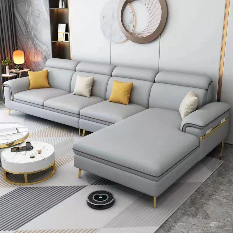 Latex Upholstery Sectional Filled Built-in Armrest with Pillow Back Sofa Clearhalo 'furn' 'furn_sectionals' 'Furniture' 'Living Room Furniture' 'Sectionals' 1200x1200_9c5ede4e-302c-49cd-9f92-b26b1a3d045f