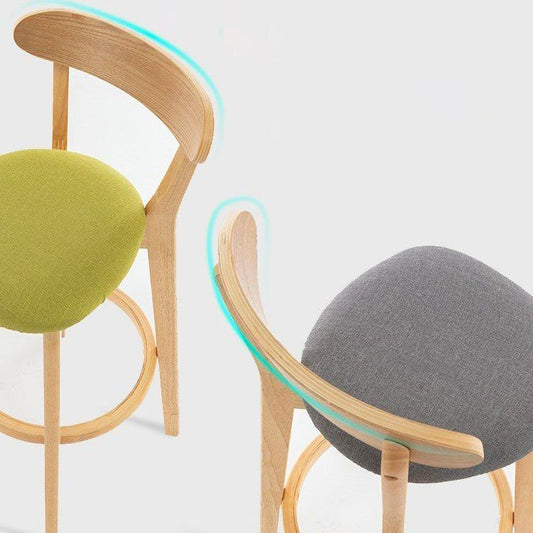 Scandinavian Rubberwood Milk Tea Shop Stool Matte Finish Upholstered Footrest Barstool Clearhalo 'Bar Furniture' 'Bar Stools' 'bar_stools' 'furn' 'furn_bar_stools' 'Furniture' 'furniture_bar_stools' 'Kitchen & Dining Furniture' 1200x1200_9c5f0141-a524-45ce-8701-e17b36f4669f