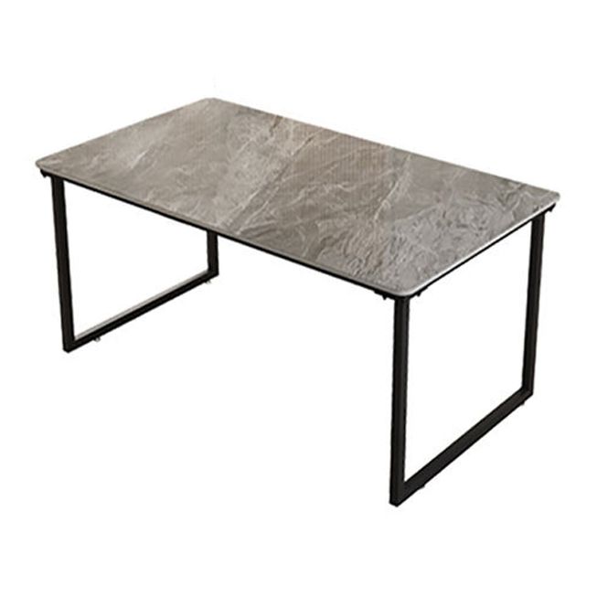 Industrial Office Desk Grey Marble Sled Writing Desk with Metal Legs Clearhalo 'furn' 'furn_office_desk' 'Furniture' 'Office Desks' 'Office Furniture' 'office_desk' 1200x1200_9c5fb4d2-15cd-49a4-98f1-fc71d9396832