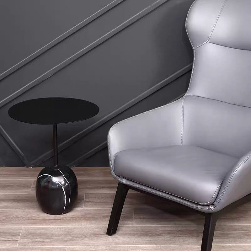 Round Metal Table Marble Pedestal Base Medieval Modern Style Side Table Clearhalo 'Coffee & Accent Tables' 'End & Side Tables' 'end_side_tables' 'furn' 'furn_end_side_tables' 'Furniture' 'Living Room Furniture' 1200x1200_9c603274-f1cf-4c9a-9428-08b09fb81bbe