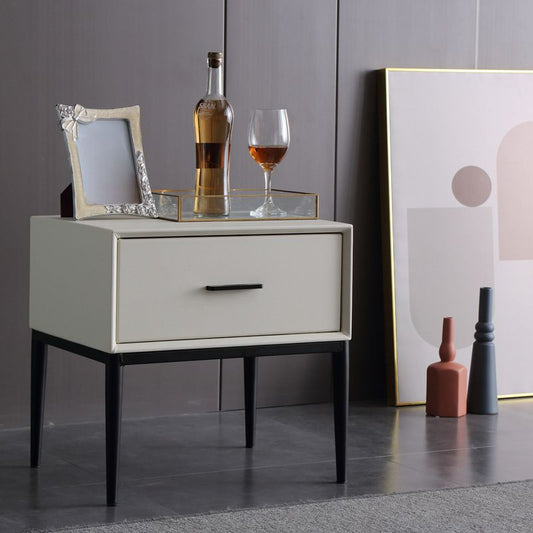 Mesita de madera sólida mesita de noche de acento moderno mesita de noche con cajón