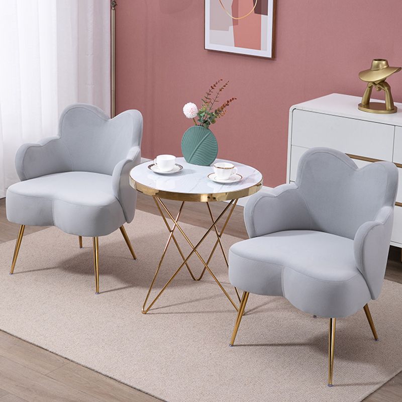 Glam Armrest Backrest Cushion Chair with Metal Legs for Hotel