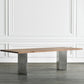 Rectangle Glam Dining Table Solid Wood Brown Fixed Table with Double Pedestal Base Clearhalo ' dining_table' 'Dining Tables & Seating' 'Dining Tables' 'Furniture' 'furniture_dining_table' 'Kitchen & Dining Furniture' 'kitchen&dining_furn' 'kitchen' 'kitchen_dining_table' 1200x1200_9c6356a0-0dc3-47f5-aaf6-b994d2d9e51f