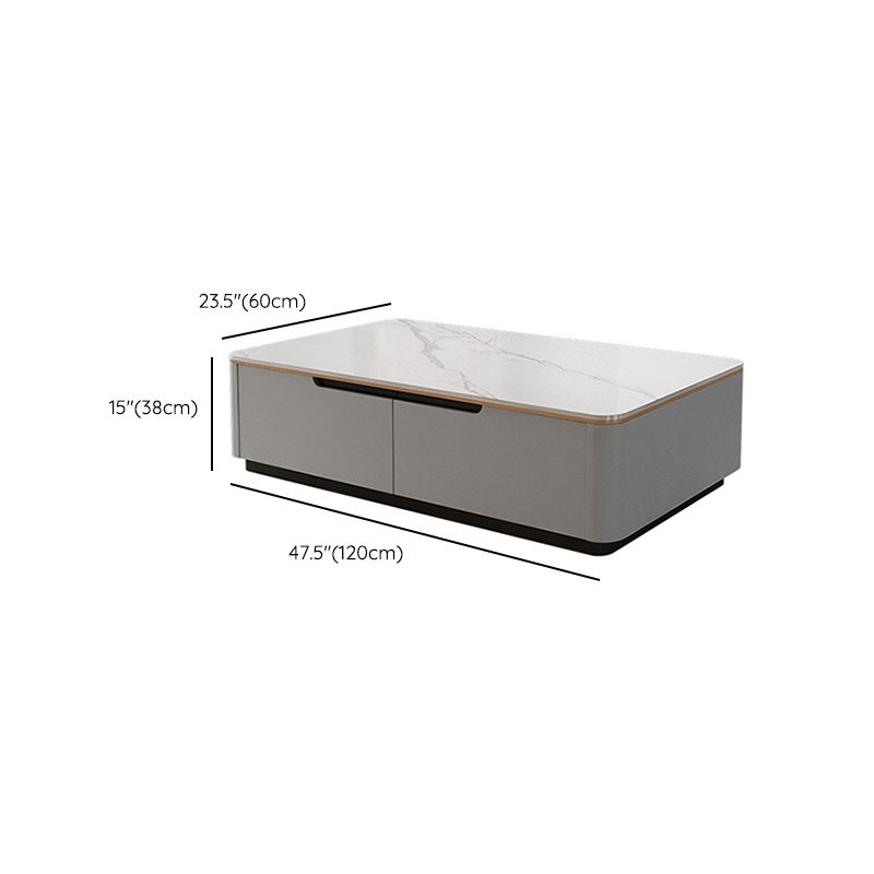 Glam Stone Coffee Table Slate Rectangular Square Cocktail Table in White Clearhalo 'Coffee & Accent Tables' 'Coffee Tables' 'coffee_tables' 'furn' 'furn_coffee_tables' 'Furniture' 'Living Room Furniture' 1200x1200_9c6372c4-bddd-4132-bcbb-7808a925a38c