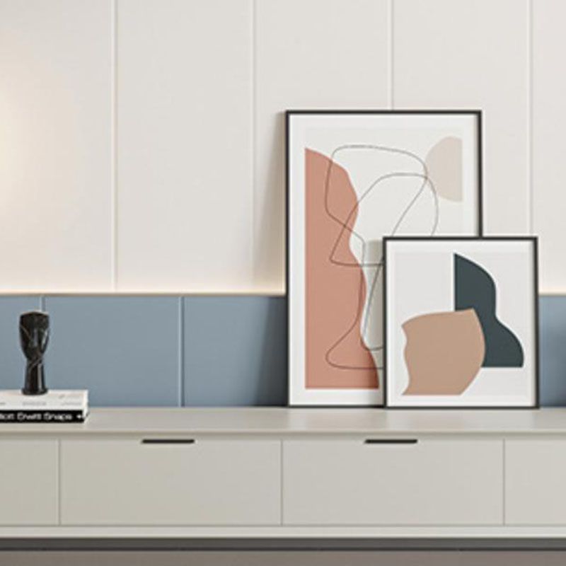 Scandinavische tv -standaard houten tv -console met 4 zachte close -laden