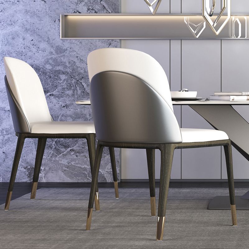 Armless Dining Chairs Modern Faux Leather Side Chairs for Home Clearhalo 'Dining Chairs' 'Dining Tables & Seating' 'dining_chair' 'furn' 'furn_dining_chair' 'Furniture' 'furniture_dining_chair' 'Kitchen & Dining Furniture' 1200x1200_9c651e44-705b-4444-a366-83944ef015bf