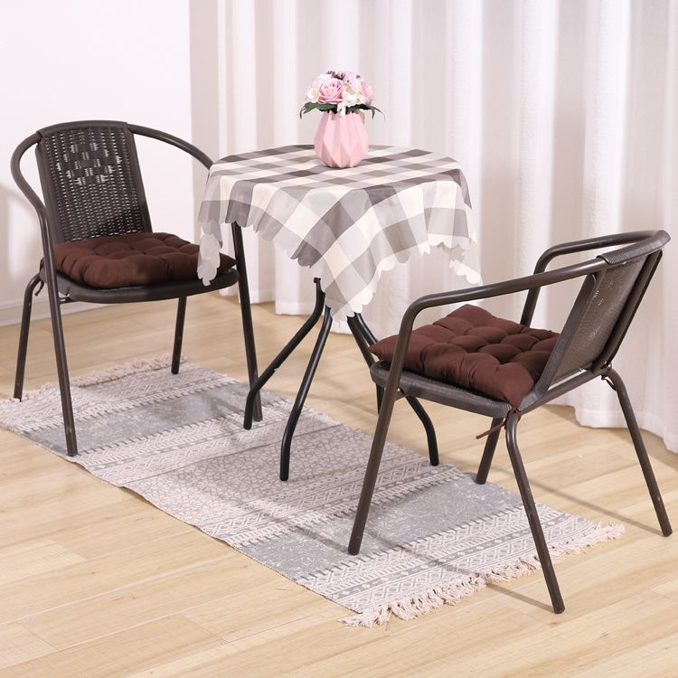 Modern Indoor-Outdoor Dining Arm Chair Steel Frame Stacking Arm Chair