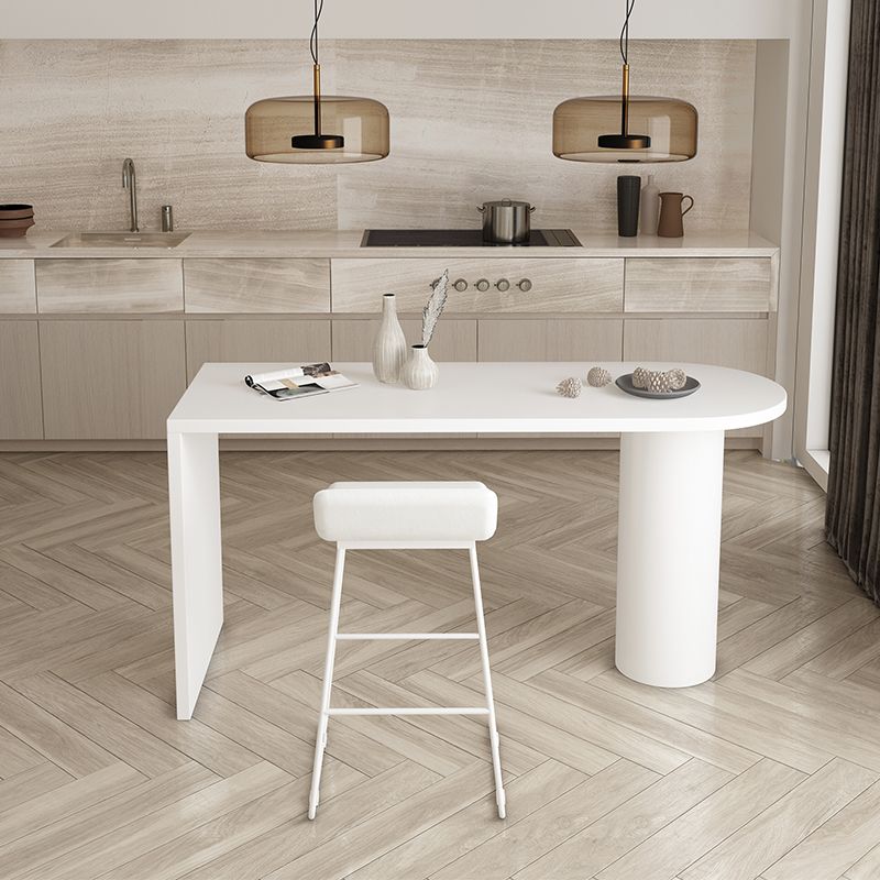 Mesa de bar de madera sintética, mesa de pub moderna con pedestal doble para uso en patio