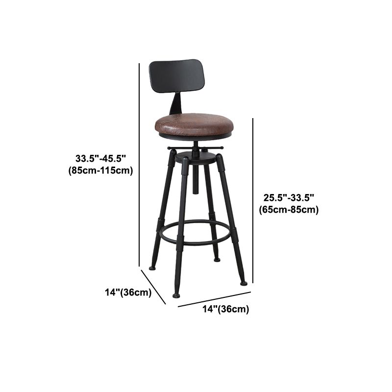 Industrial Bar and Counter Stool Adjustable Height Stool with 4 Black Legs Clearhalo 'Bar Furniture' 'Bar Stools' 'bar_stools' 'furn' 'furn_bar_stools' 'Furniture' 'furniture_bar_stools' 'Kitchen & Dining Furniture' 1200x1200_9c665555-6d33-4a20-a5bb-73503fcfef48