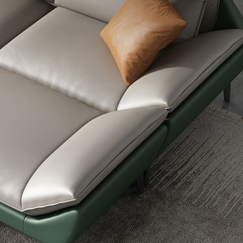 Couleur de couleur en mousse Épouillé bras étanche canapé en cuir authentique pour la maison