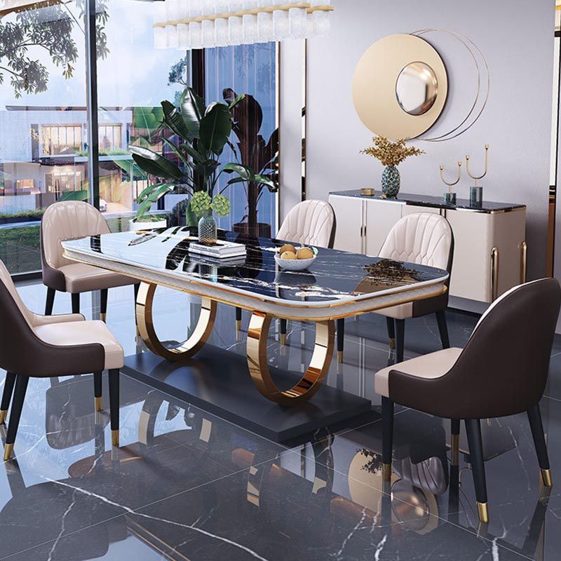 1/4/5/6 Pièces Ensemble de restauration Rectangle Rectangle Table à manger en pierre fritté