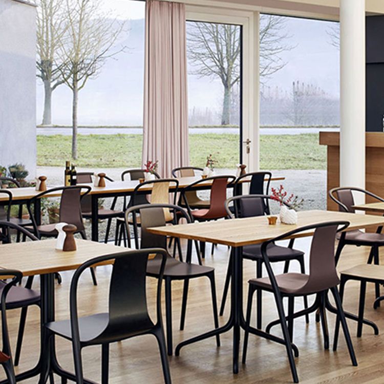 Scandinavian Plastic Dining Arm Chair Stackable Slat Back Armchair (Set of 4) Clearhalo ' kitchen&dining_furn' 'Dining Chairs' 'Dining Tables & Seating' 'dining_chair' 'furn' 'furn_dining_chair' 'Furniture' 'furniture_dining_chair' 'Kitchen & Dining Furniture' 'kitchen' 1200x1200_9c68f766-50fb-453a-9e21-676ea05f624d