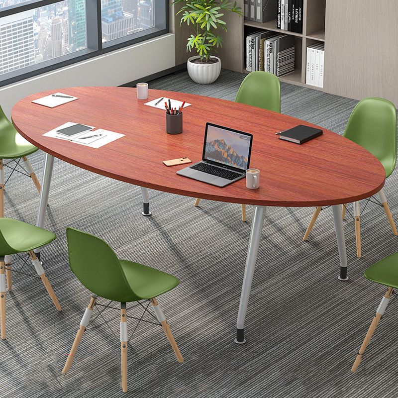 Stile moderno Home Desk ovale Office scrivania scrivania artificiale scrivania in legno artificiale