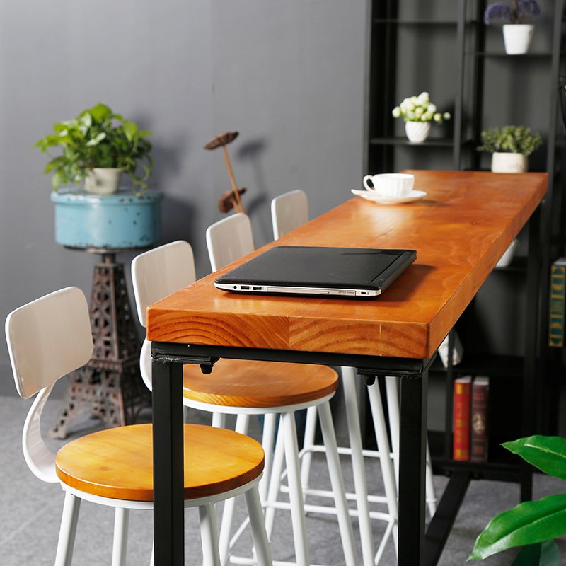 Industrial Style Bar Table Rectangle Solid Wood Pub Bar Table in Brown Clearhalo 'Bar Furniture' 'Bar Tables' 'bar_tables' 'furn' 'furn_bar_tables' 'Furniture' 'Kitchen & Dining Furniture' 1200x1200_9c6b4ec7-424c-4895-a6c6-cae8d627c8ac