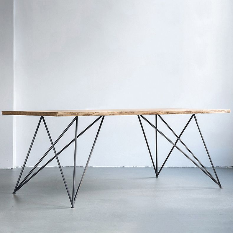 Rectangle 4 Legs Luxury Dining Table Wood Color Fixed Table of Solid Wood Clearhalo ' dining_table' 'Dining Tables & Seating' 'Dining Tables' 'furn' 'furn_dining_table' 'Furniture' 'furniture_dining_table' 'Kitchen & Dining Furniture' 'kitchen&dining_furn' 'kitchen' 'kitchen_dining_table' 1200x1200_9c6dff23-6e02-46b6-a725-3fc98dcdee0c
