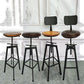 Industrial Metal Barstool Faux Leather Upholstered Counter Stool in Matte Finish