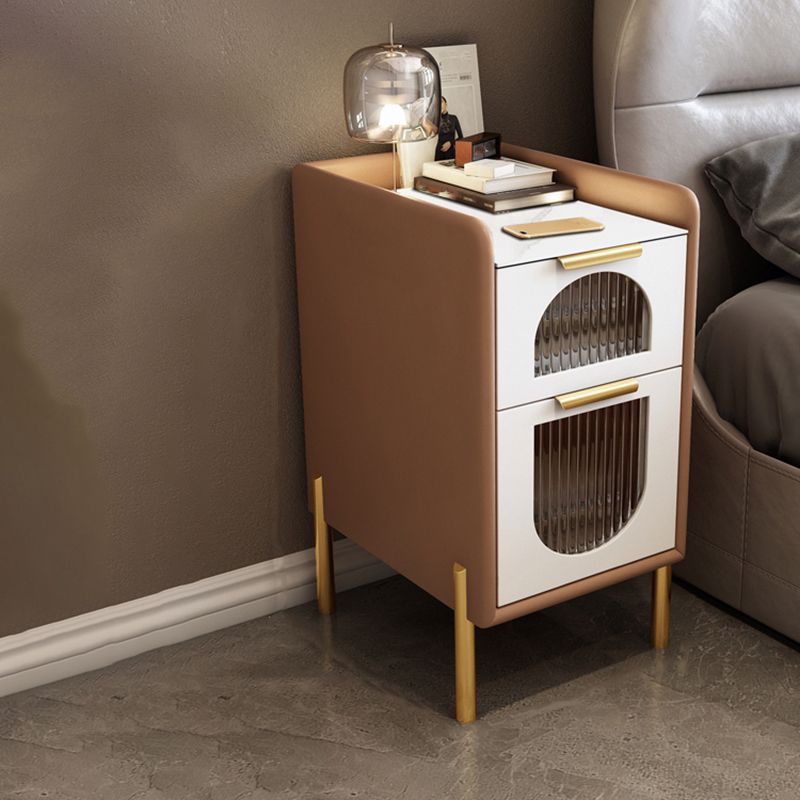 2つの引き出しを備えた現代のナイトスタンド16 "幅のソリッドウッドベッドサイドキャビネット