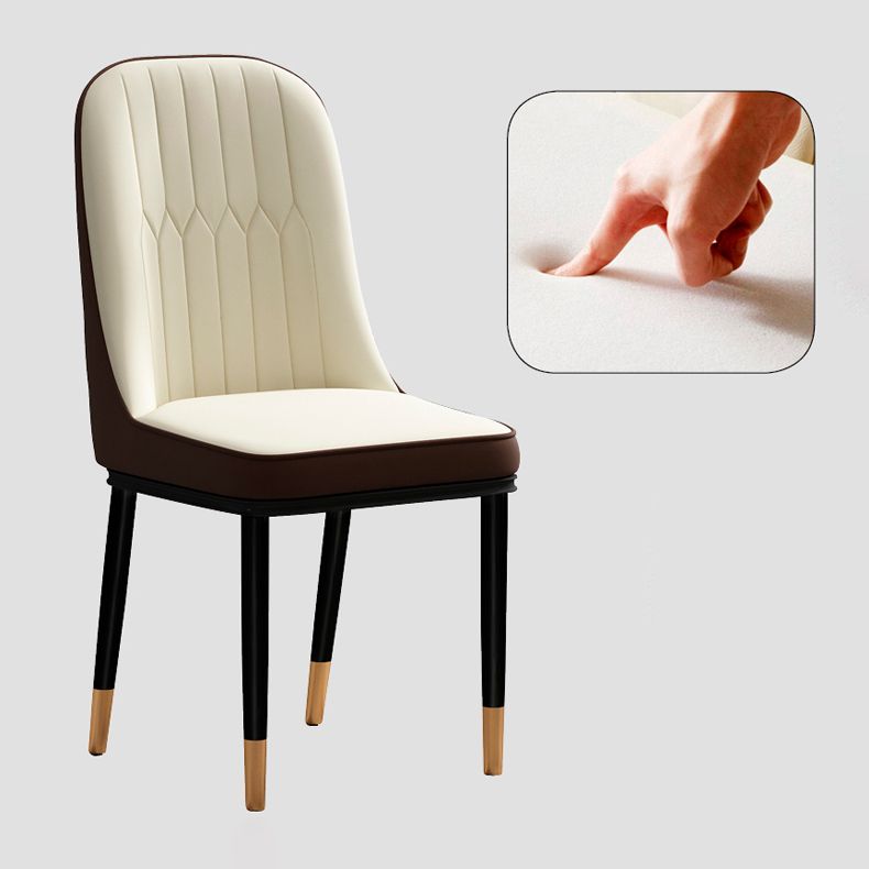 Scandinavian Style Metal Chair Set Kitchen Solid Back Dining Side Chairs Clearhalo ' kitchen&dining_furn' 'Dining Chairs' 'Dining Tables & Seating' 'dining_chair' 'furn' 'furn_dining_chair' 'Furniture' 'furniture_dining_chair' 'Kitchen & Dining Furniture' 'kitchen' 1200x1200_9c719987-649c-4311-afc3-2e1b7e4f284a