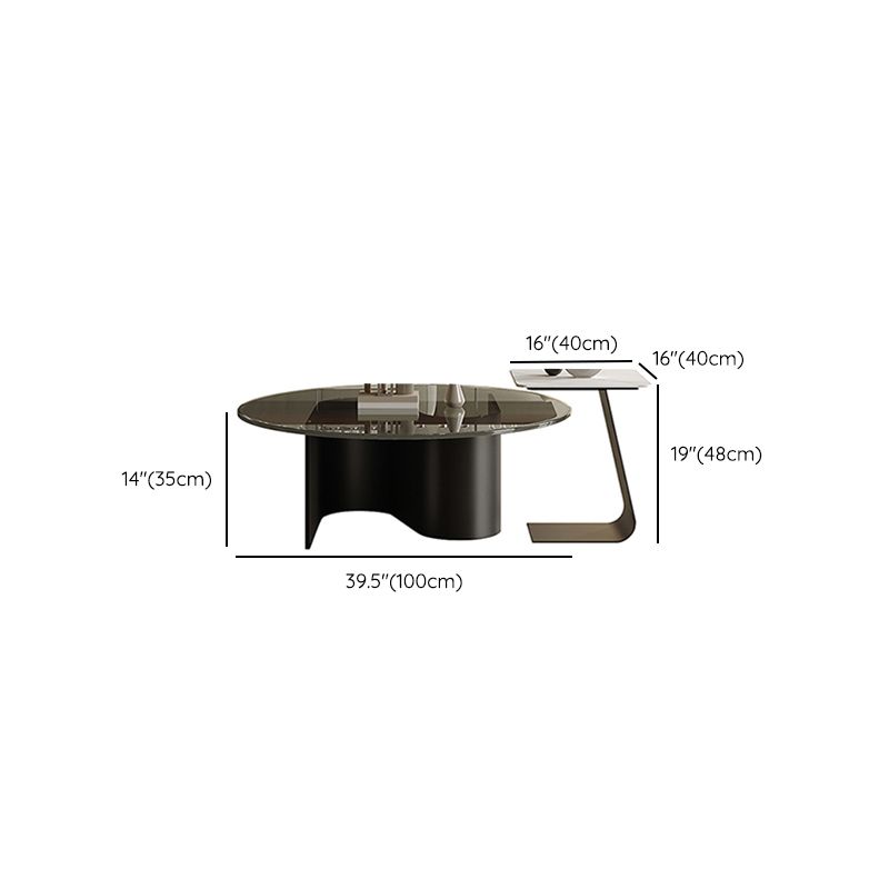 Contemporary Cocktail Table Glass Pedestal Coffee Cocktail Table Clearhalo 'Coffee & Accent Tables' 'Coffee Tables' 'coffee_tables' 'furn' 'furn_coffee_tables' 'Furniture' 'Living Room Furniture' 1200x1200_9c724831-3290-427b-b38d-8fc9d3f024f9