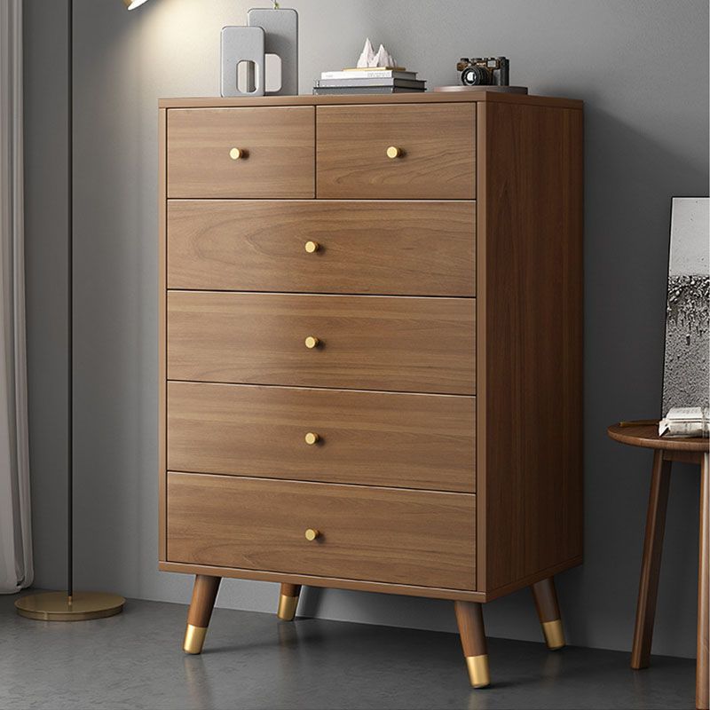 Mid Century Modern Brown Cabinet 23.6" Wide 3/4 - Tier Storage Chest Clearhalo 'Cabinets & Chests' 'cabinets_chests' 'furn' 'furn_cabinets_chests' 'Furniture' 'Living Room Furniture' 1200x1200_9c734130-7ca6-48f8-bbb4-92bff17aec03