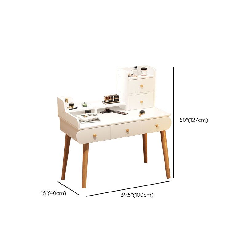 Contemporary White Vanity Dressing Table with Mirror in Solid Wood Clearhalo 'Bedroom Furniture' 'furn' 'furn_makeup_vanities' 'Furniture' 'Makeup Vanities' 'makeup_vanities' 1200x1200_9c73d90a-d431-4bed-9454-539ba79257ab