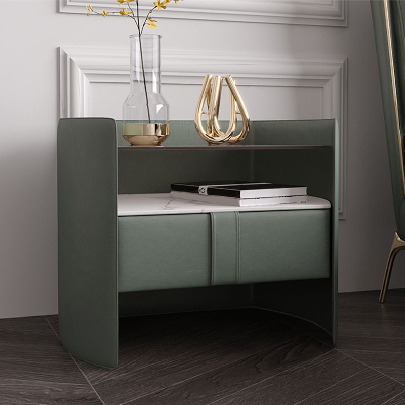 Tiroir en verre / stone Night Stand de 20,47 pouces de nuit de haut