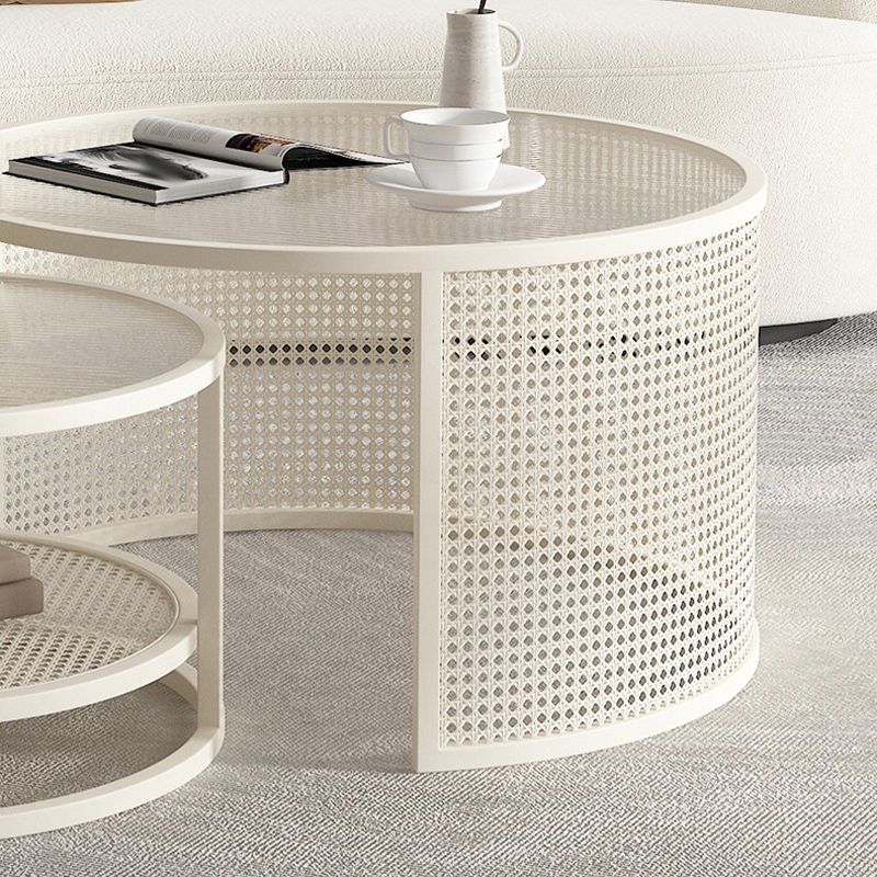 Tropical Coffee Table Glass Top Round Frame Coffee Cocktail Table Clearhalo 'Coffee & Accent Tables' 'Coffee Tables' 'coffee_tables' 'furn' 'furn_coffee_tables' 'Furniture' 'Living Room Furniture' 1200x1200_9c74abfc-4fbe-48bd-a3a6-3230c70e25a7
