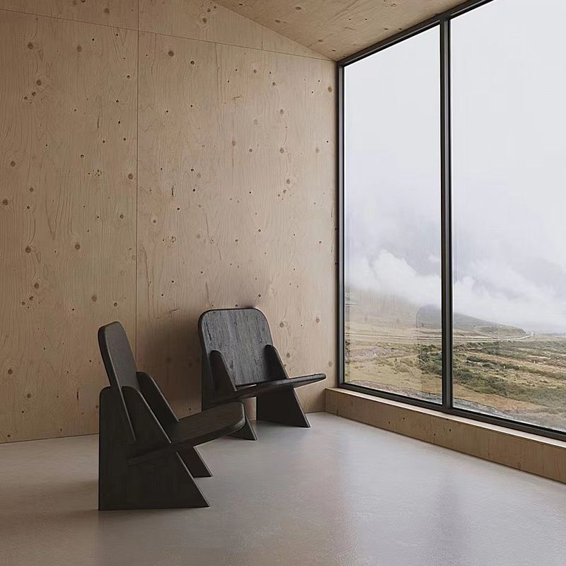 Industrial Style Arm Chair Open Back Wood Dining Room Chair for Dining Room