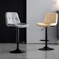Industrial Metal Barstool Faux Leather Counter Stool With Chrome Base