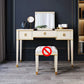Solid Wood Make-up Vanity Mirrored Vanity Set with Padded Stool Clearhalo 'Bedroom Furniture' 'furn' 'furn_makeup_vanities' 'Furniture' 'Makeup Vanities' 'makeup_vanities' 1200x1200_9c772c01-7ca0-49ba-bdec-599129b1ec02