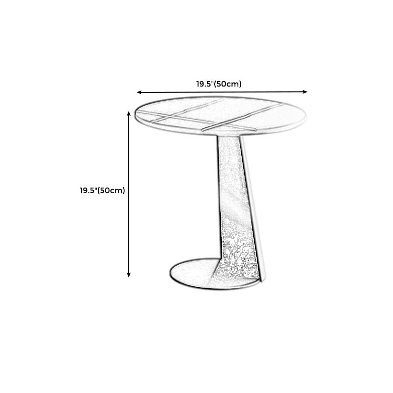 Tavolino rotondo in ardesia bianca 3 gambe base in tavolo da cocktail nero