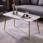 Modern Rectangle Wooden Top Coffee Table with 4 Iron Legs 1 Piece