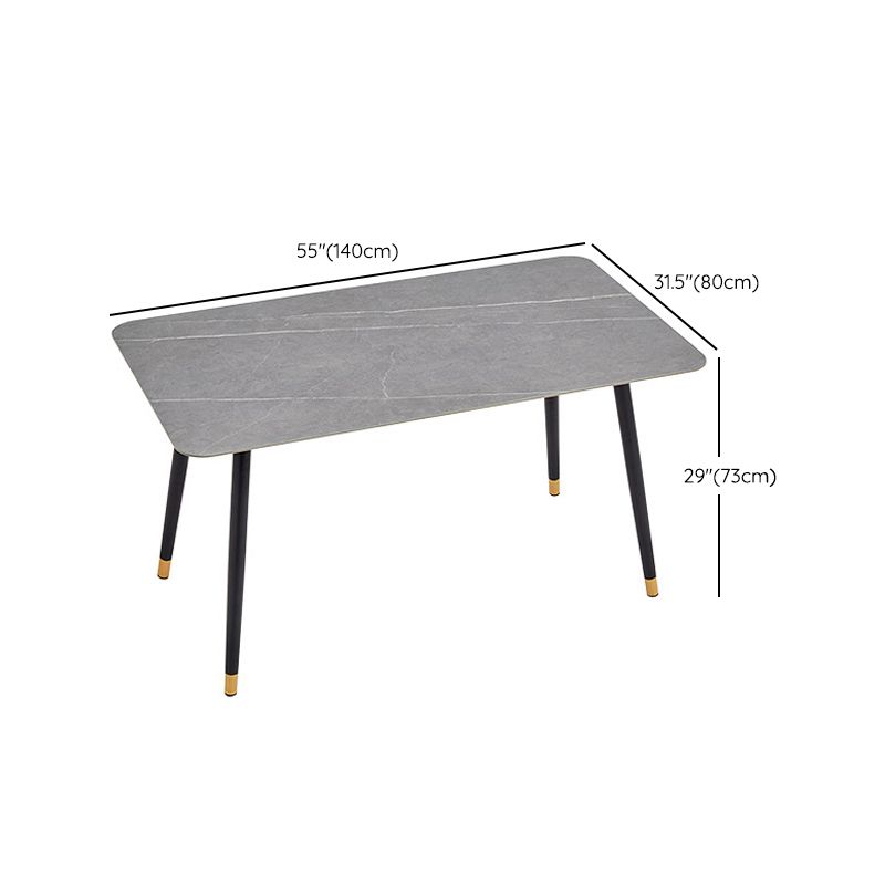 Matte Finish Stone Dinette Table Contemporary Rectangle Dining Table Clearhalo 'Dining Tables & Seating' 'Dining Tables' 'dining_table' 'furn' 'furn_dining_table' 'Furniture' 'Kitchen & Dining Furniture' 1200x1200_9c79630a-10fd-457f-9c82-2ec06273c6fe