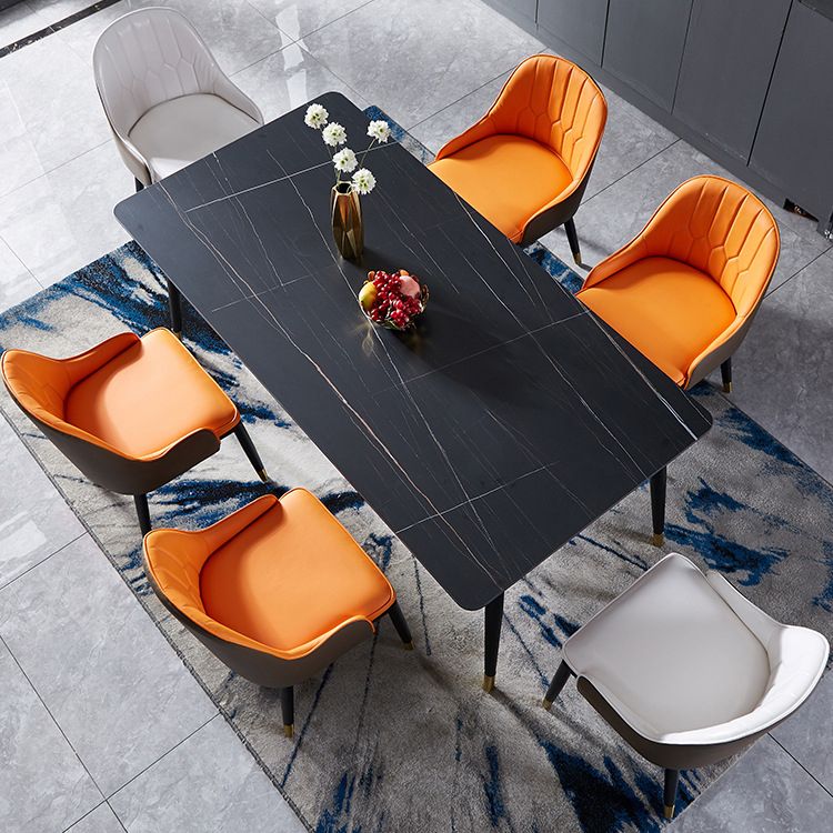 Modern Sintered Stone Dining Room Set Standard Height with Rectangle Top and Gold Legs Dining Set Clearhalo 'Dining Room Sets' 'Dining Tables & Seating' 'dining_room_set' 'Furniture' 'furniture_dining_room_set' 'Kitchen & Dining Furniture' 'kitchen&dining_furn' 'kitchen' 1200x1200_9c79f462-0c29-4853-9f2a-23ce4bfddfd4