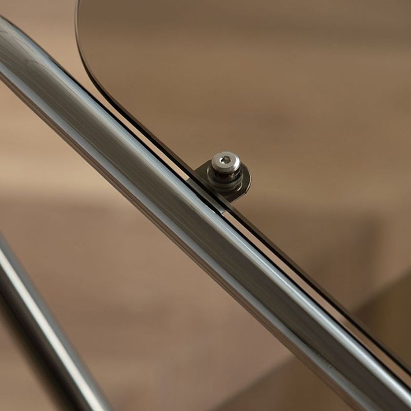 Tavolo da tavolo finale astratto in stile contemporaneo da 23,62 pollici in vetro laterale