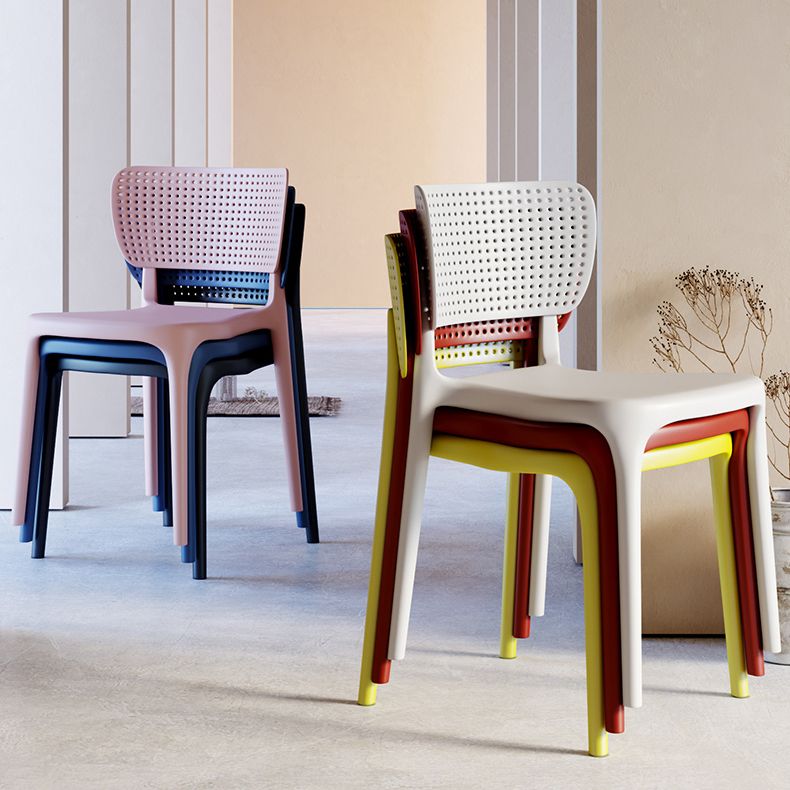 Modern Indoor-Outdoor Plastic Side Chair Armless Open Back Dining Chair Clearhalo ' kitchen&dining_furn' 'Dining Chairs' 'Dining Tables & Seating' 'dining_chair' 'furn' 'furn_dining_chair' 'Furniture' 'furniture_dining_chair' 'Kitchen & Dining Furniture' 'kitchen' 1200x1200_9c7c070c-bd97-43e7-81eb-b51c0442d107
