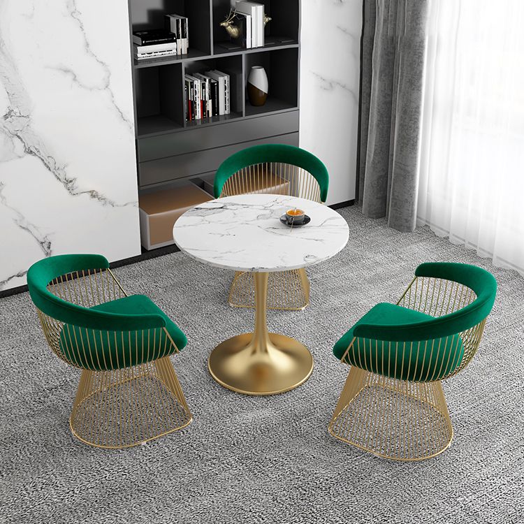 White Stone Top Table for Home Traditional Luxury Round Dining Table Clearhalo 'Dining Tables & Seating' 'Dining Tables' 'dining_table' 'furn' 'furn_dining_table' 'Furniture' 'Kitchen & Dining Furniture' 1200x1200_9c7c6f1e-4da0-4f8c-b050-8fad2a661264