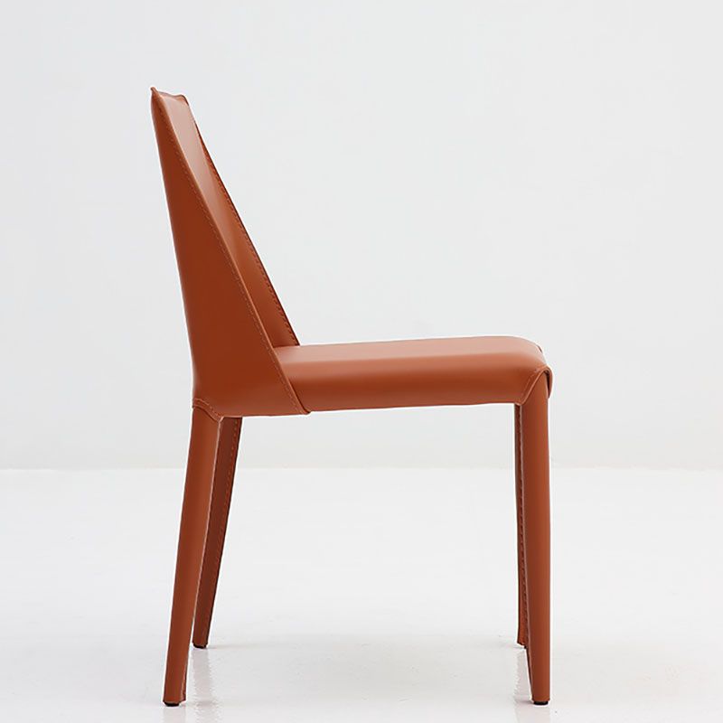 Contemporary Armless Leather Dining Chair Metal Dining Room Chairs Clearhalo ' kitchen&dining_furn' 'Dining Chairs' 'Dining Tables & Seating' 'dining_chair' 'furn' 'furn_dining_chair' 'Furniture' 'furniture_dining_chair' 'Kitchen & Dining Furniture' 'kitchen' 1200x1200_9c7cea99-7a6c-4153-b4c2-3caa8ac6fead