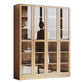 Storage Contemporary File Cabinet Solid Wood and Glass Frame Cabinet
