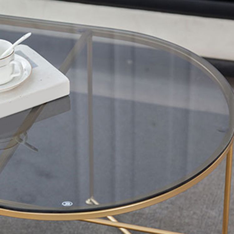 Modern X-Base Coffee Cocktail Table Glass Top Coffee Cocktail Table for Living Room Clearhalo 'Coffee & Accent Tables' 'Coffee Tables' 'coffee_tables' 'furn' 'furn_coffee_tables' 'Furniture' 'Living Room Furniture' 1200x1200_9c7dd81f-52e0-4d72-b8b0-0dbba2f50a2a