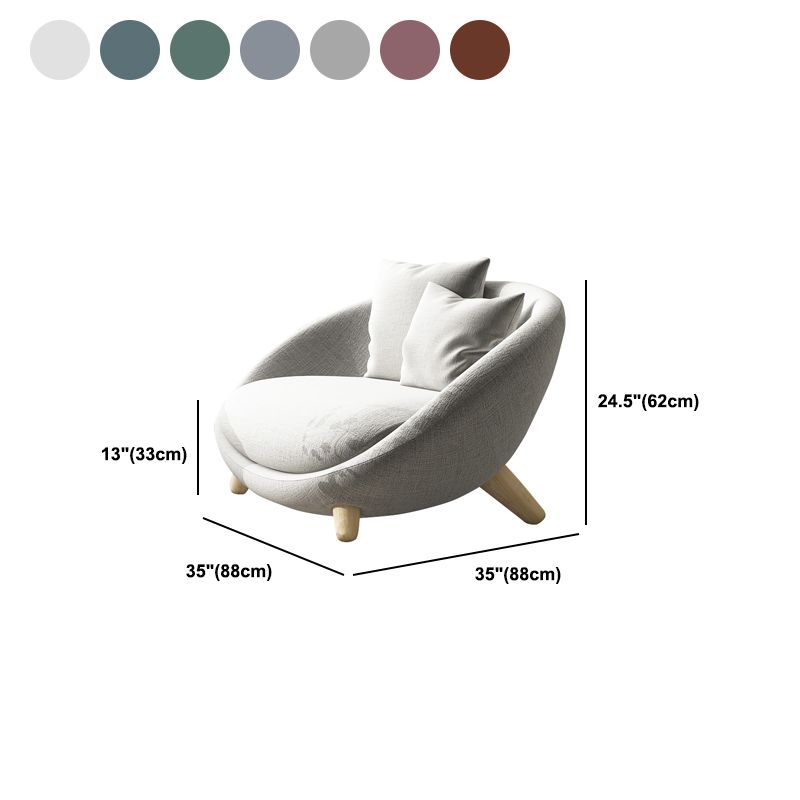 Scandinavian 34.6"Wide Cotton Blend Fixed Back Sloped Arms Papasan Chair with 2 Pillows Clearhalo 'Accent Chairs' 'accent_chairs' 'Chairs & Seating' 'furn' 'furn_accent_chairs' 'Furniture' 'Living Room Furniture' 1200x1200_9c7ddad2-d239-4096-b9be-10bb745872b8