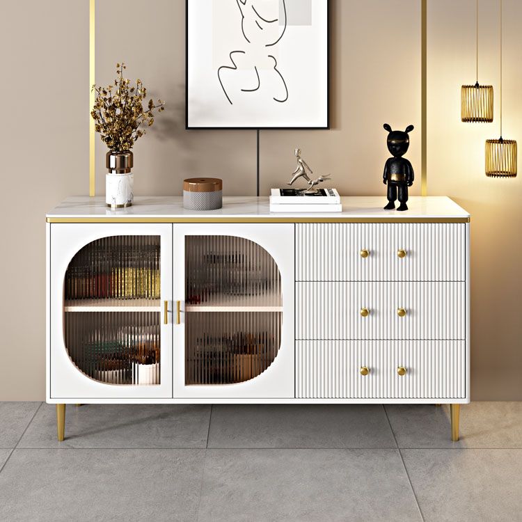 Glam Buffet Stand with Drawers Stone and Wood Buffet Sideboard Clearhalo 'buffet_sideboard' 'Buffets & Sideboards' 'furn' 'furn_buffet_sideboard' 'Furniture' 'Kitchen & Dining Furniture' 1200x1200_9c7e3f79-050d-40dc-8231-e1ed256f2d85