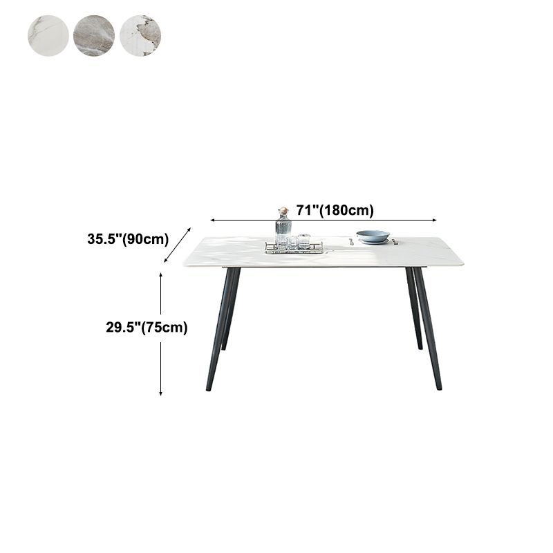 Stone Top Dining Table Rectangle Dining Table with Wood Steel Base in Black Clearhalo 'Dining Tables & Seating' 'Dining Tables' 'dining_table' 'furn' 'furn_dining_table' 'Furniture' 'furniture_dining_table' 'Kitchen & Dining Furniture' 'kitchen' 'kitchen_dining_table' 1200x1200_9c7e6a67-5def-4859-a10f-d08c8bbcef69