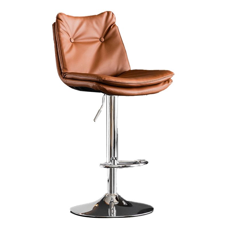 Scandinavian Metal Stool Faux Leather Upholstered Counter Stool in Matte Finish Clearhalo 'Bar Furniture' 'Bar Stools' 'bar_stools' 'furn' 'furn_bar_stools' 'Furniture' 'Kitchen & Dining Furniture' 1200x1200_9c7f20d9-9270-4630-9a77-fe68821479e3