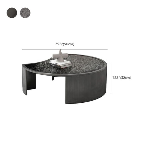 Glass Top Coffee Table Round Nesting Coffee Table Set with Grey Legs Clearhalo 'Coffee & Accent Tables' 'Coffee Tables' 'coffee_tables' 'furn' 'furn_coffee_tables' 'Furniture' 'Living Room Furniture' 1200x1200_9c8076a7-c54d-494a-97d3-5ec37ba1e232