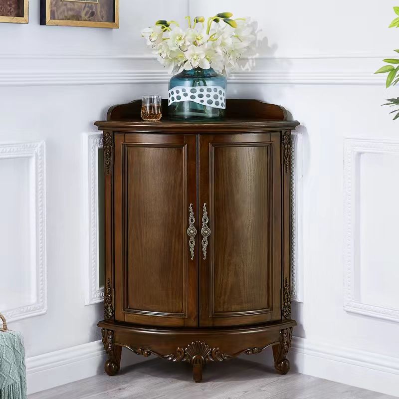 38.58"/47.24" Tall Brown Corner Cabinet , Wooden Storage Cabinet Clearhalo 'Cabinets & Chests' 'cabinets_chests' 'furn' 'furn_cabinets_chests' 'Furniture' 'Living Room Furniture' 1200x1200_9c81575f-1c5d-41b7-879e-23b46ff859f7