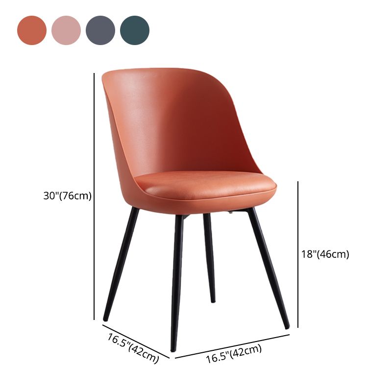 Leather Contemporary Restaurant Side Chair Solid Back Matte Finish Dining Chair Clearhalo ' kitchen&dining_furn' 'Dining Chairs' 'Dining Tables & Seating' 'dining_chair' 'furn' 'furn_dining_chair' 'Furniture' 'furniture_dining_chair' 'Kitchen & Dining Furniture' 'kitchen' 1200x1200_9c83c0c6-dfc6-4680-a01d-08b54e02cb3a