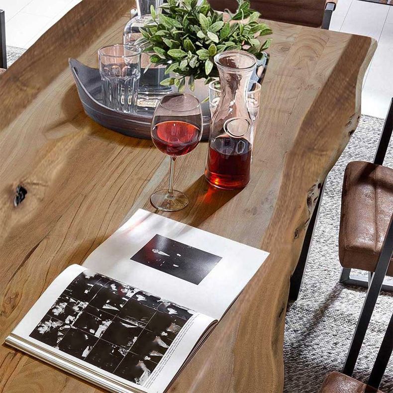 Industrial Pine Wood Table for Restaurant Dining Table with Double Pedestal Clearhalo 'Dining Tables & Seating' 'Dining Tables' 'dining_table' 'furn' 'furn_dining_table' 'Furniture' 'furniture_dining_table' 'Kitchen & Dining Furniture' 'kitchen' 'kitchen_dining_table' 1200x1200_9c850f7d-6501-48c3-b53d-6be93dc3af0d