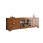 Porta TV in legno di gomma Mobile TV moderno con ante e cassetti