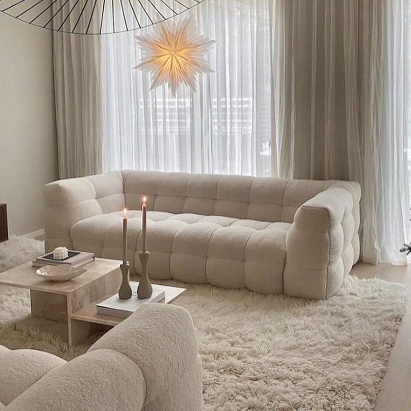 Biscuit Back Sofa Tuxedo Arm stoelen in Beige voor woonkamer